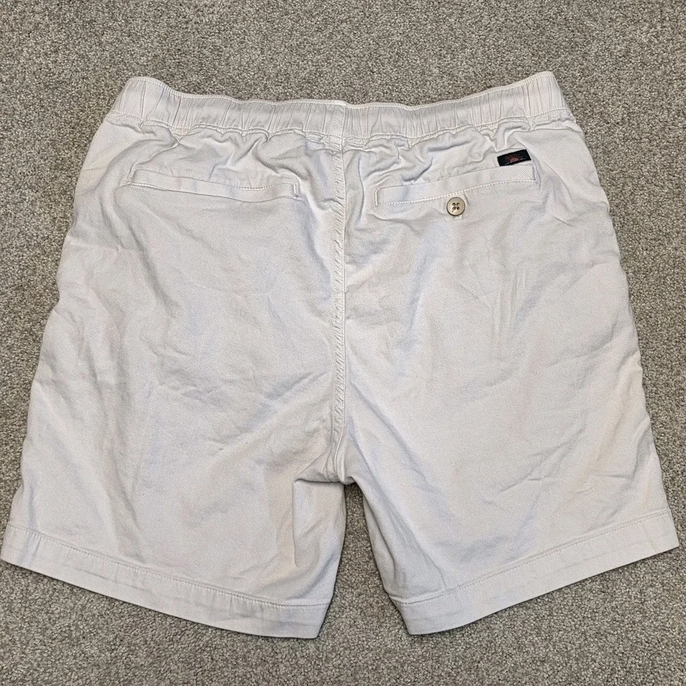 Faherty Essential Drawstring Short Mens Small Khaki Cotton Linen 6